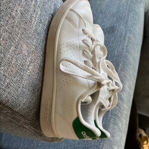 adidas Kids White and Green Sneakers